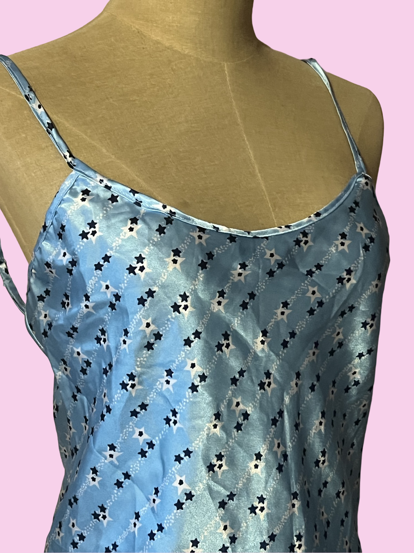 Night passion stars blue vintage lingerie top size medium