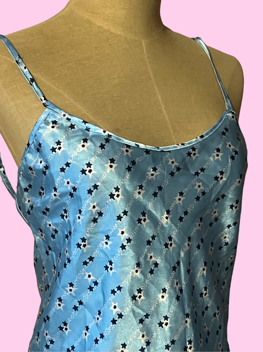 Night passion stars blue vintage lingerie top size medium