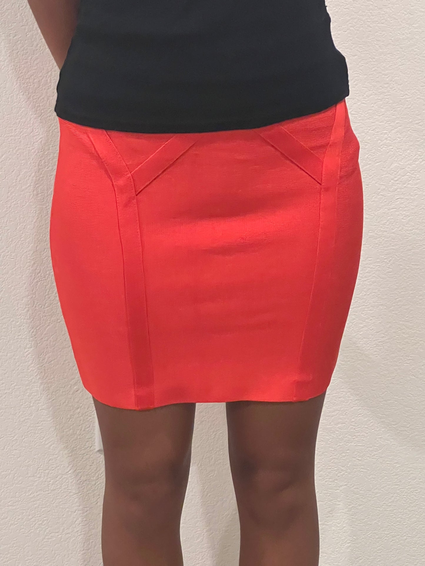 Bebe early 2000s orange bandage skirt size small