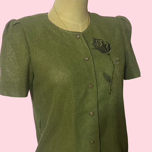 Nonono vintage early 2000s y2k green button down fairy core top