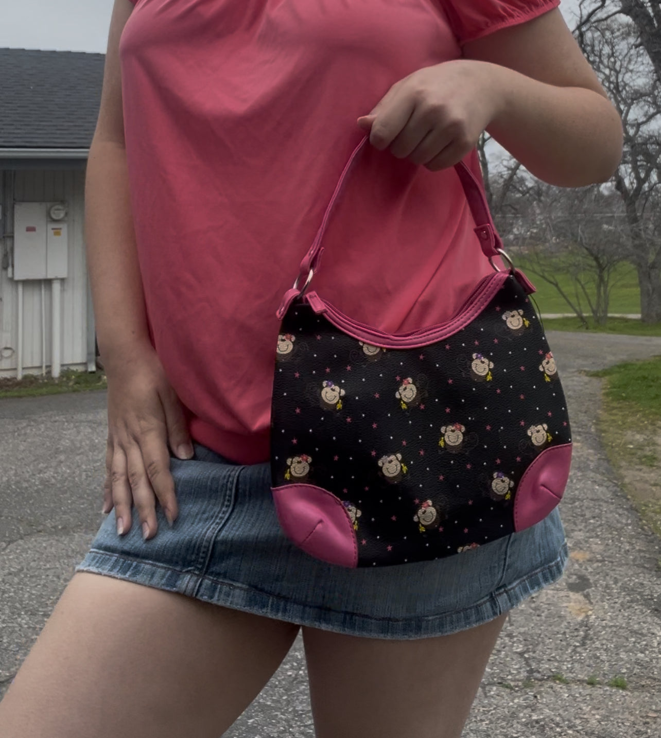 Vintage early 2000s y2k monkey kawaii kids mini purse