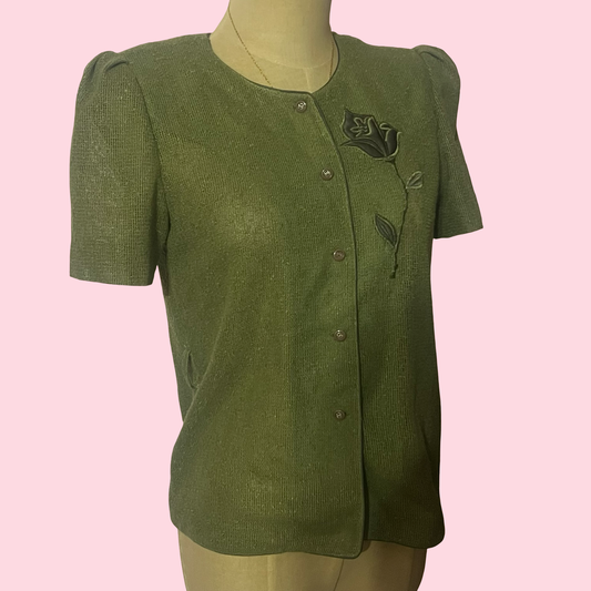Nonono vintage early 2000s y2k green button down fairy core top