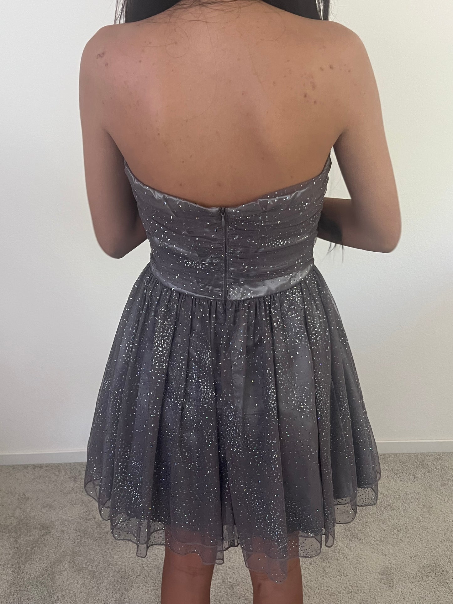 Speechless sparkly grey short prom dress size 3