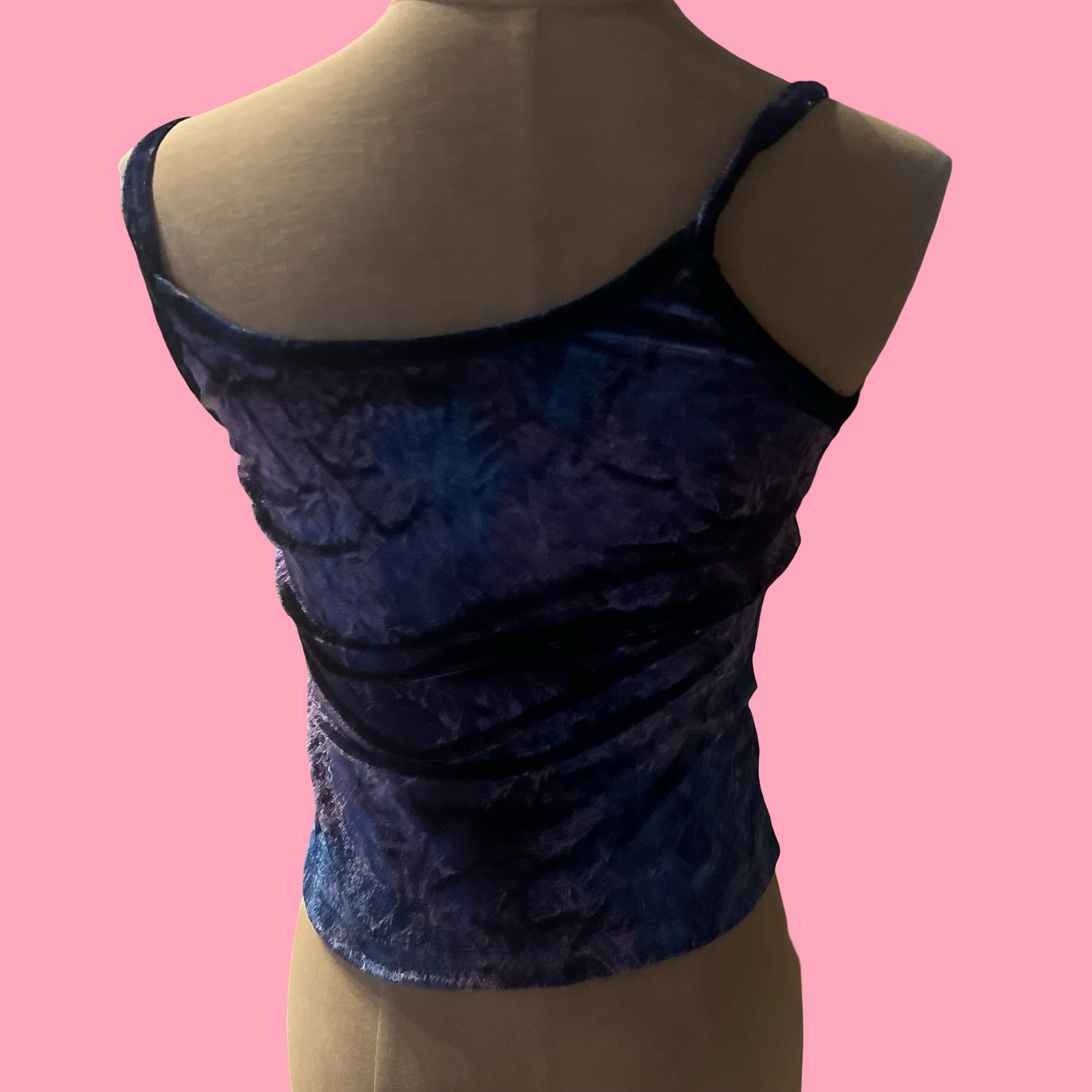 Faded brand velvet 90s style y2k purple whimsigoth boho crop top