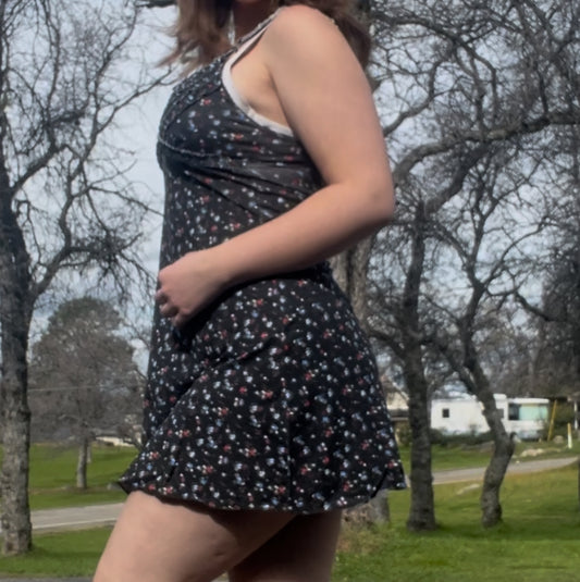 NWT deadstock Terranova romantic life vintage early 2000s y2k floral mini dress size small