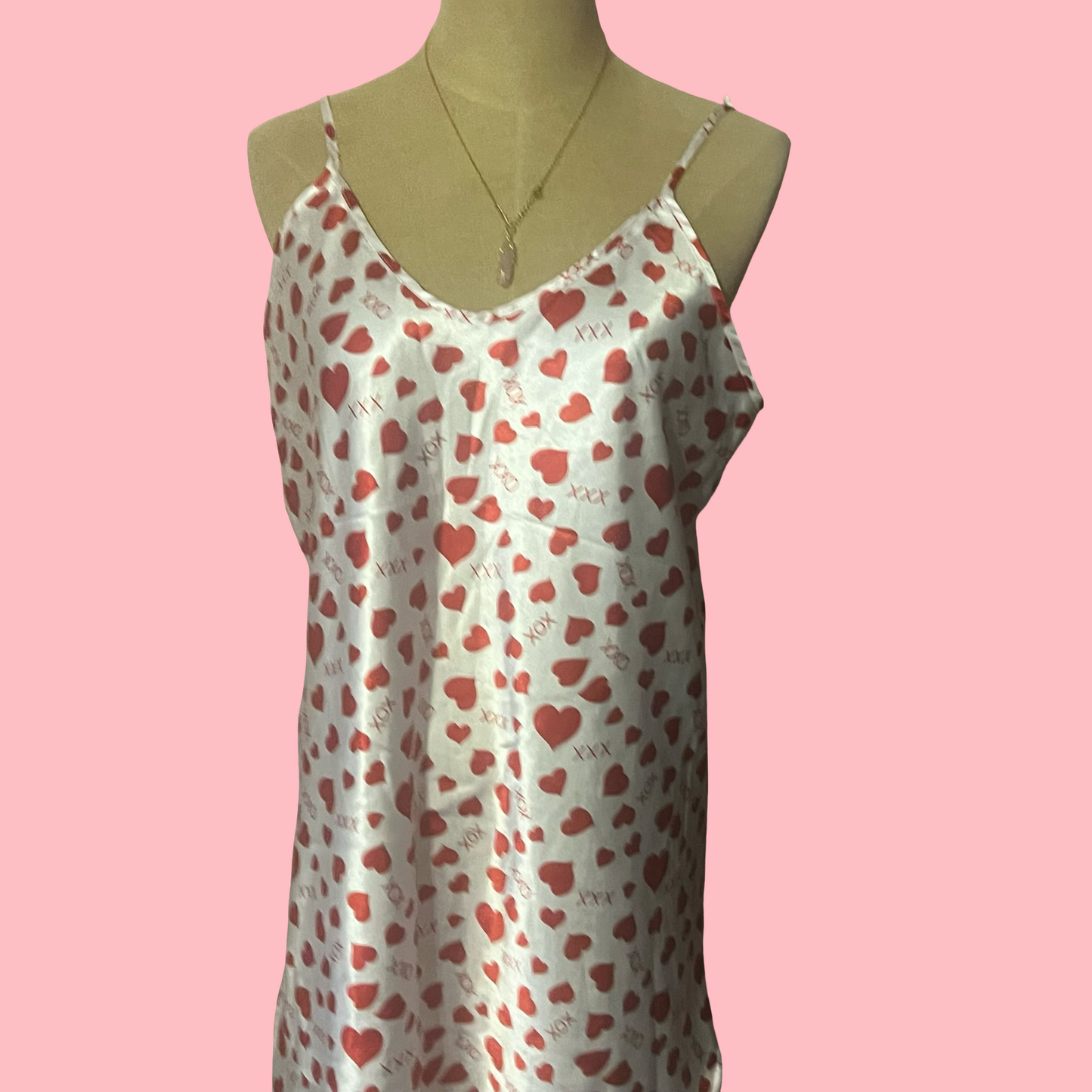 Romantic moods vintage xoxo valentine heart y2k early 2000s slip dress
