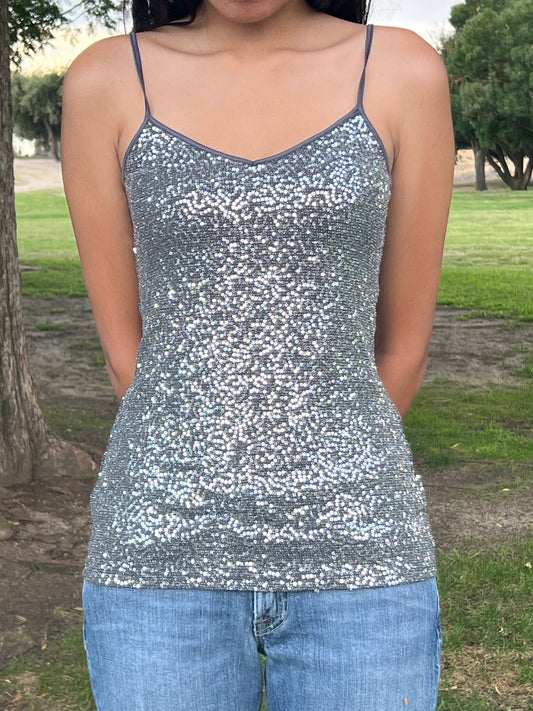 Express vintage y2k early 2000s sequin tank top size XS