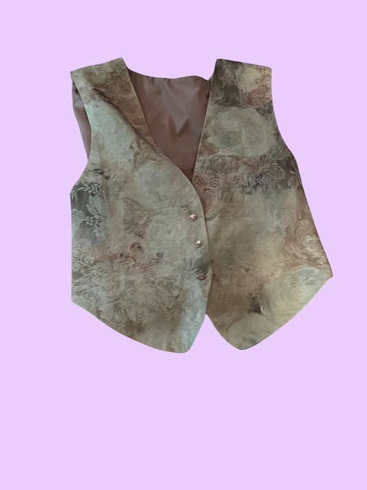 Grandma chic vintage floral vest