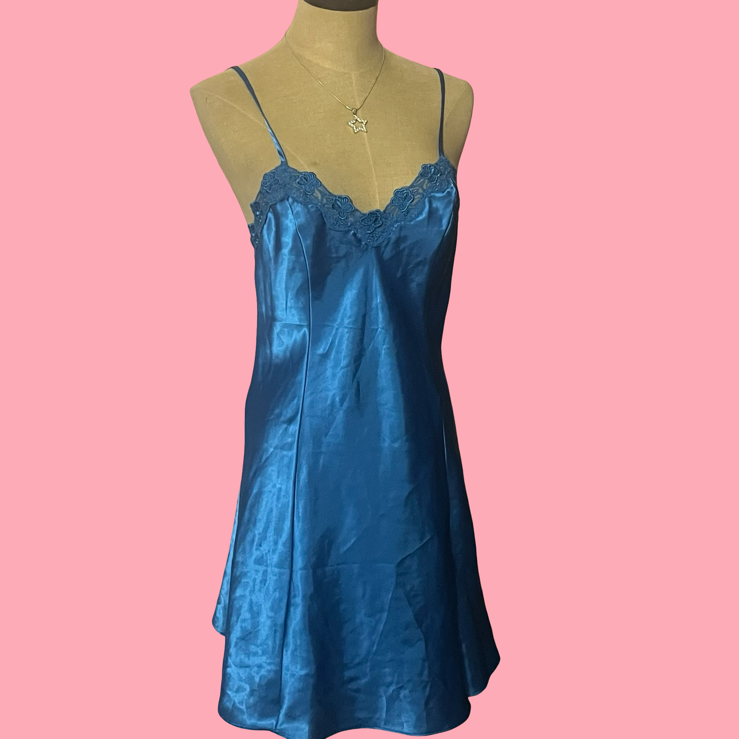 Private luxuries early 2000s y2k romantic girly blue slip dress size small