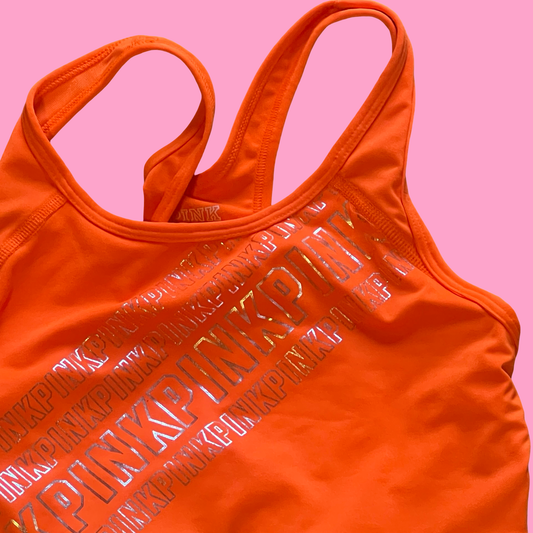 Victoria secret pink orange active wear sports unpadded bra size medium