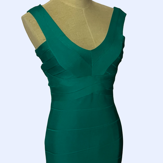 Bebe emerald green bandage mini dress size small