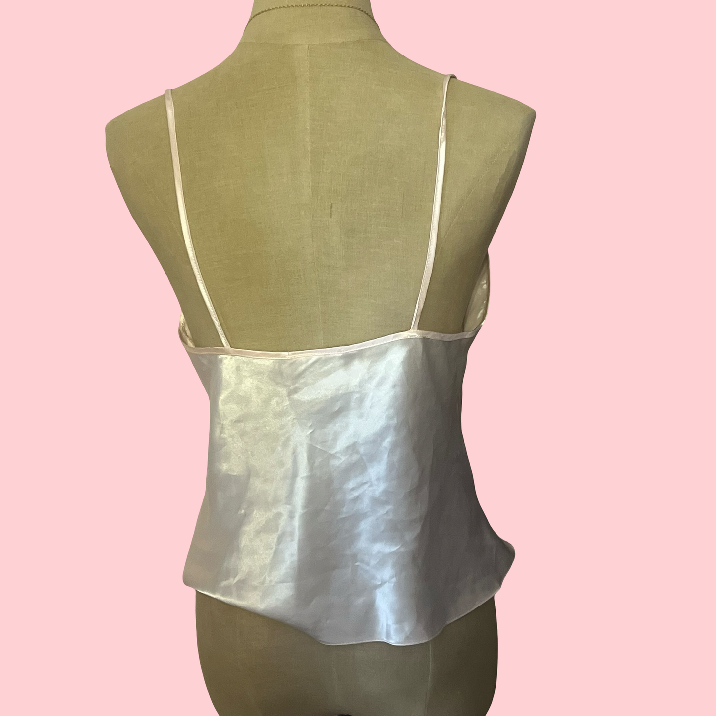 Val mode true vintage lingerie sheer coquette girly princess light pink cami top size medium