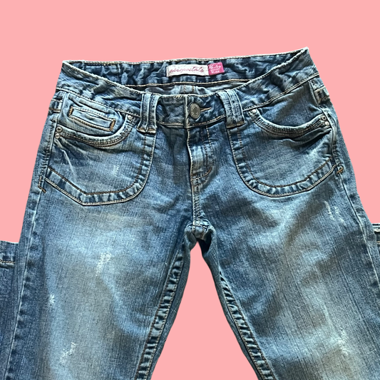 Aeropostale early 2000s y2k Hailey skinny flare low waisted jeans size 7/8 short