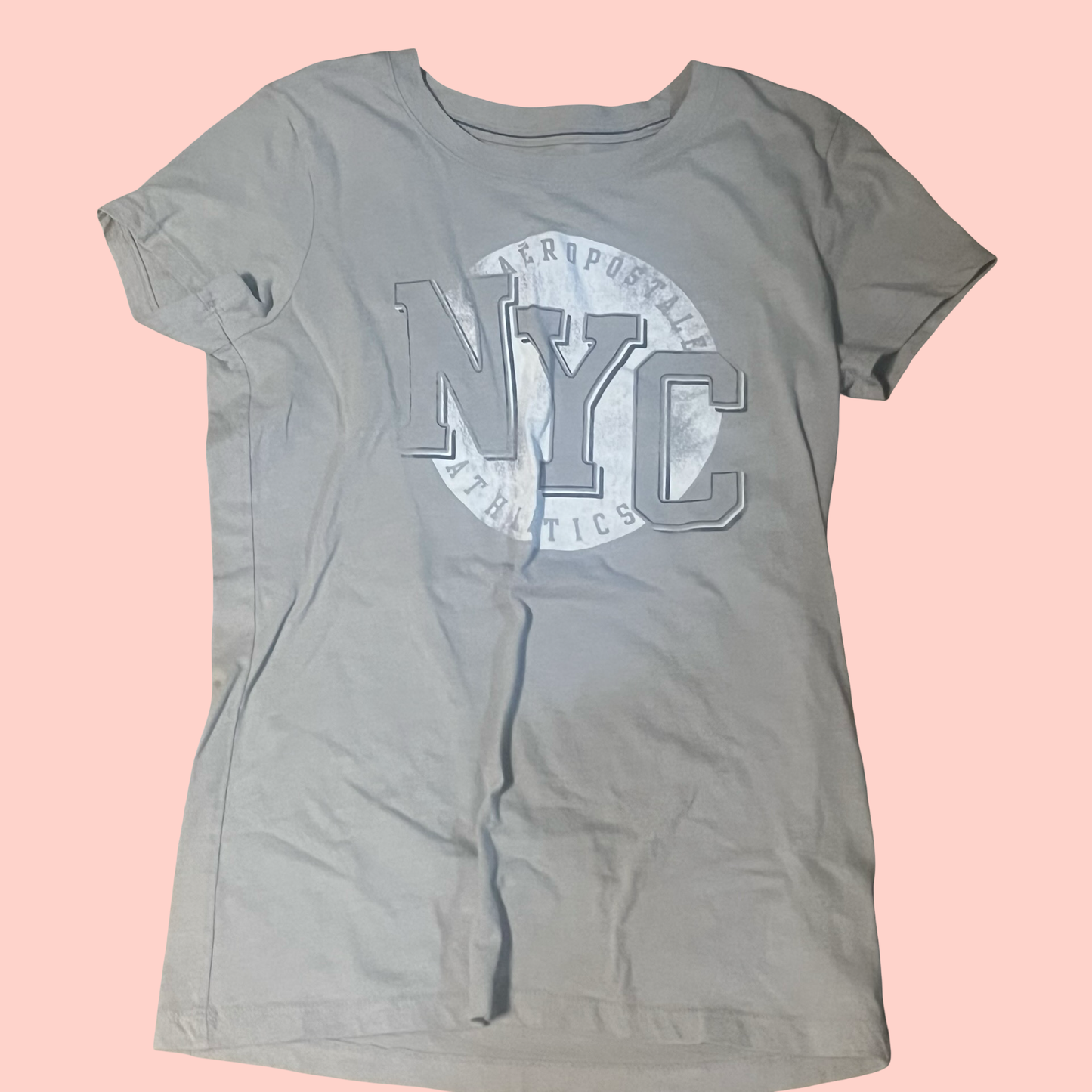 Aeropostale NYC New York gray preppy baby tee tshirt size medium
