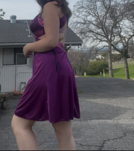 Josh and jazz y2k purple sequin cut out dress size 13/14