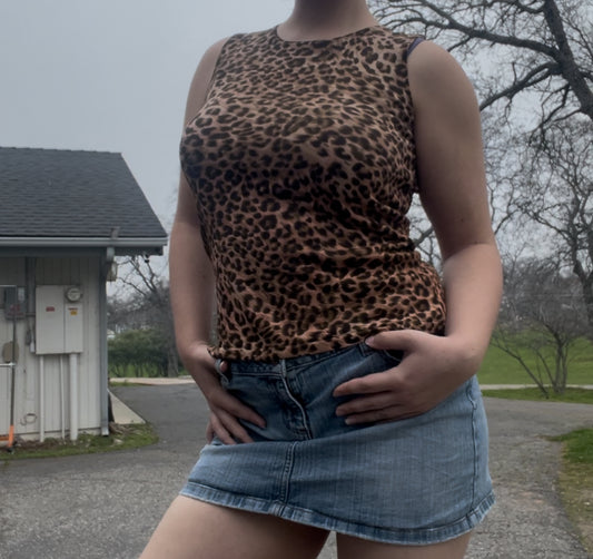 Joseph A vintage cheetah print top size medium
