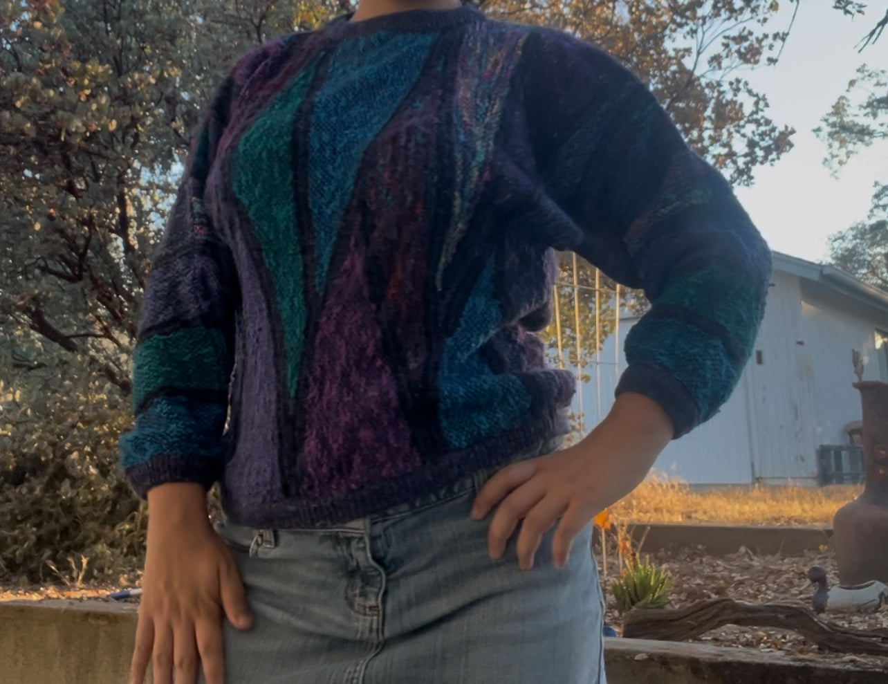 Carducci vintage 80s style retro fall sweater size small