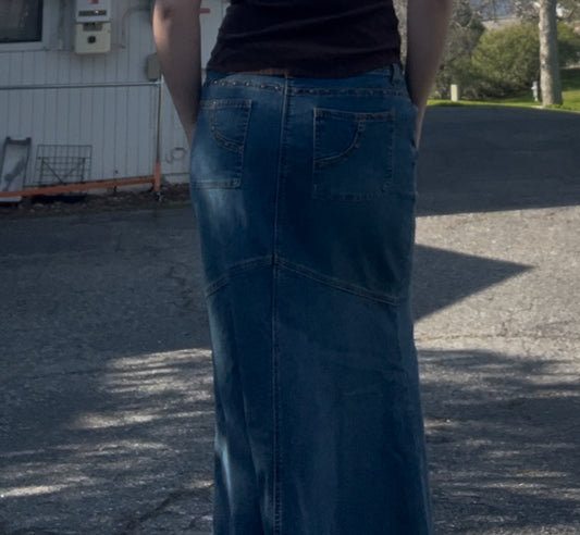 Vintage vezucci denim maxi skirt size 12