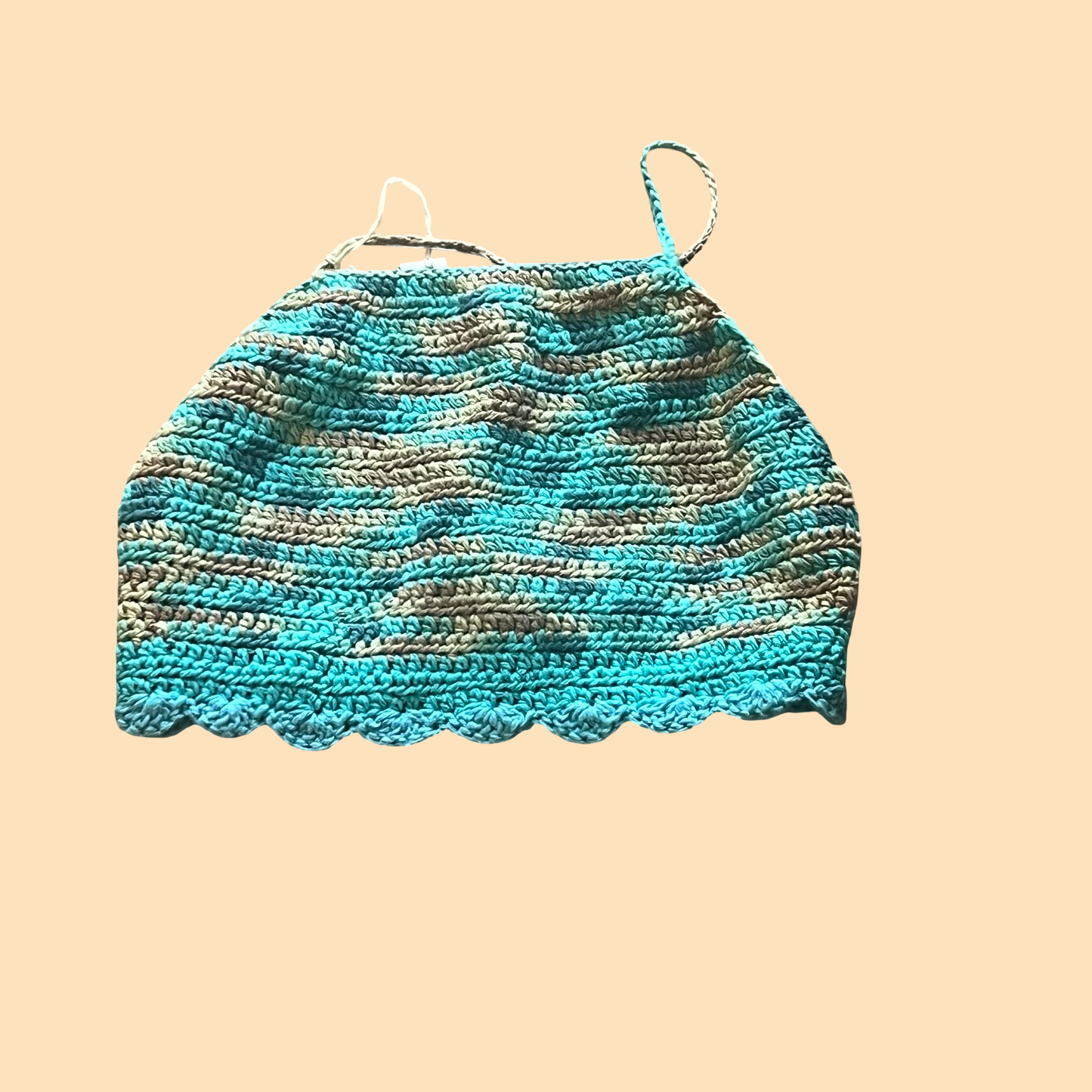 Crochet halter top summer blue handmade top boho