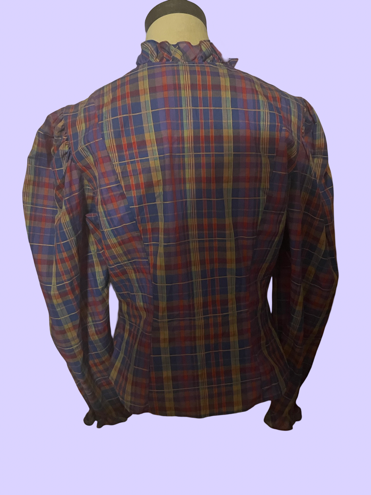 Notches vintage 80s plaid long sleeve top