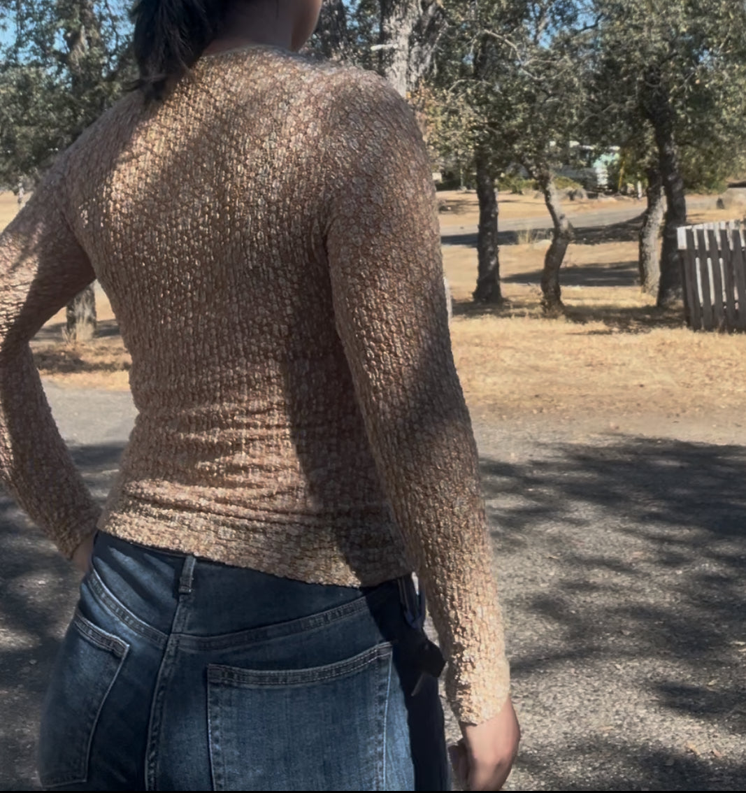 E.C designs vintage floral sheer long sleeve fall top