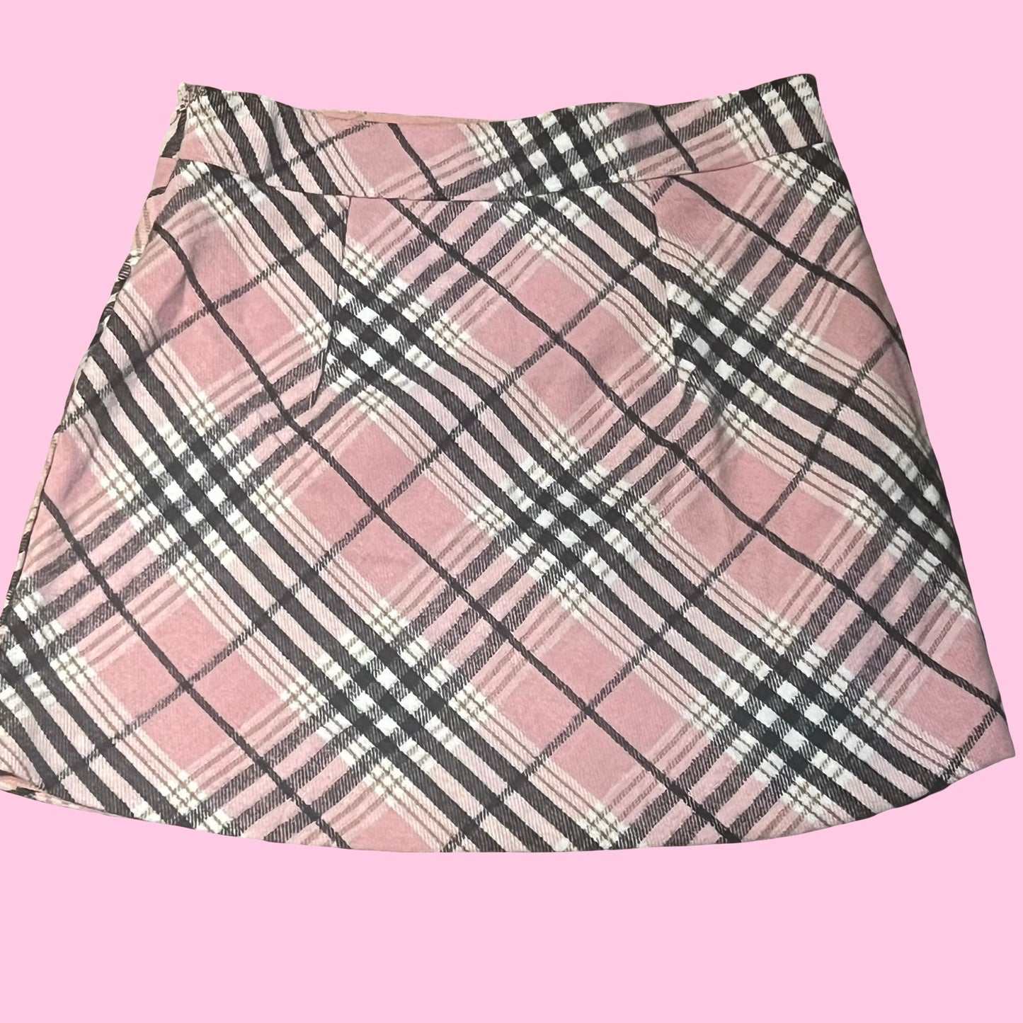Ever after vintage early 2000s preppy y2k girly coquette pink plaid mini skirt size medium