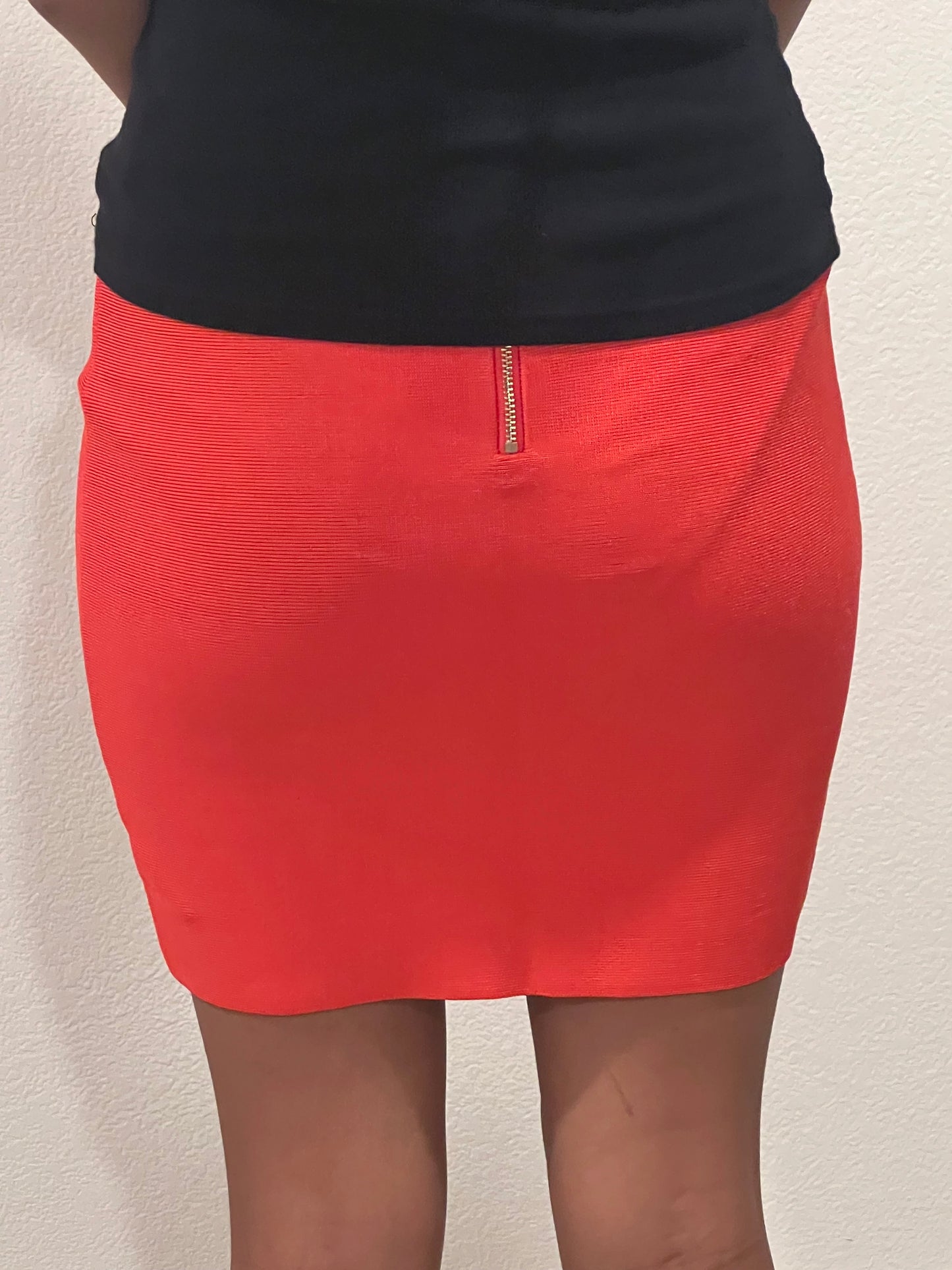 Bebe early 2000s orange bandage skirt size small