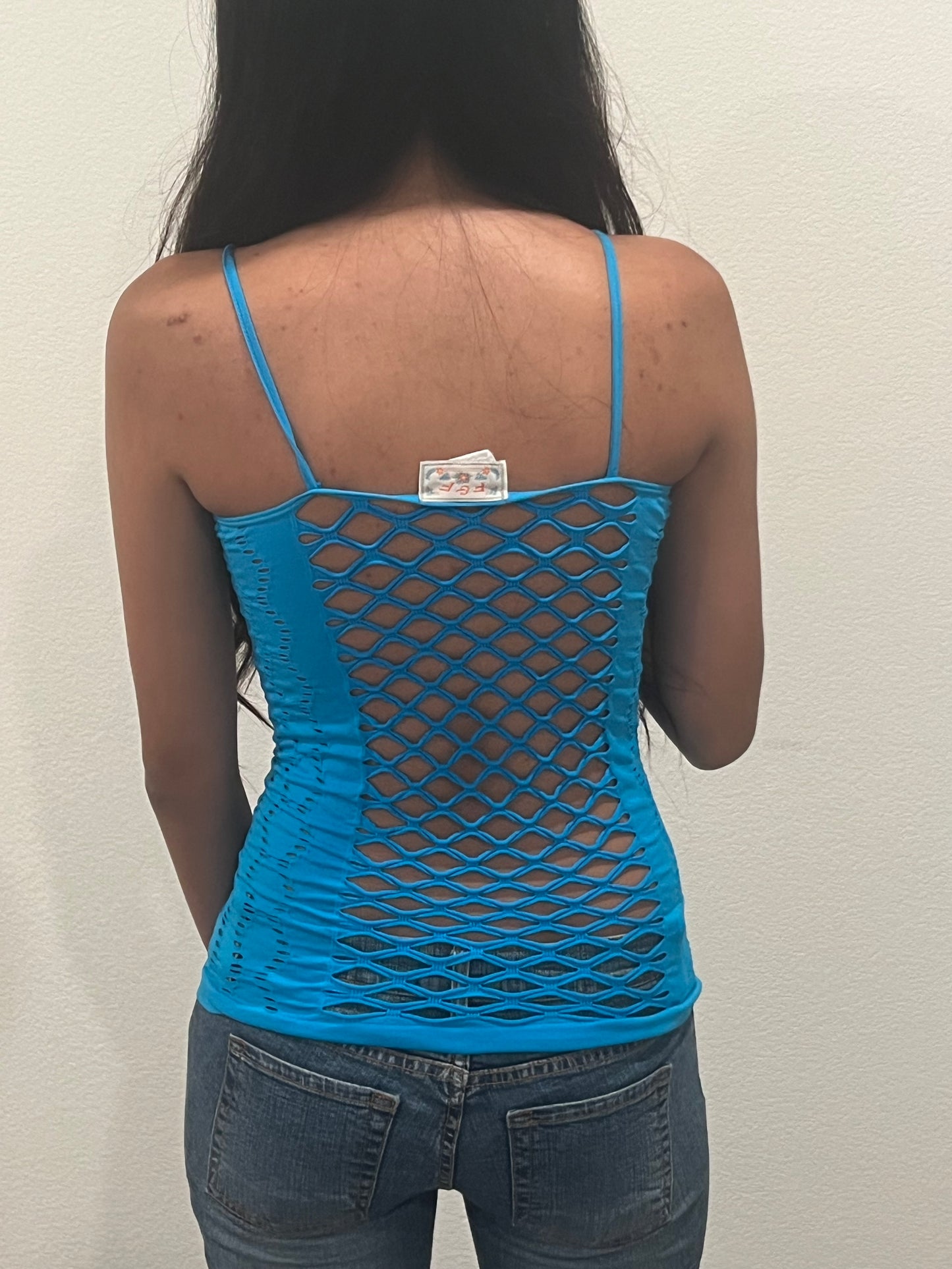 Vintage early 2000s y2k blue sexy top one size