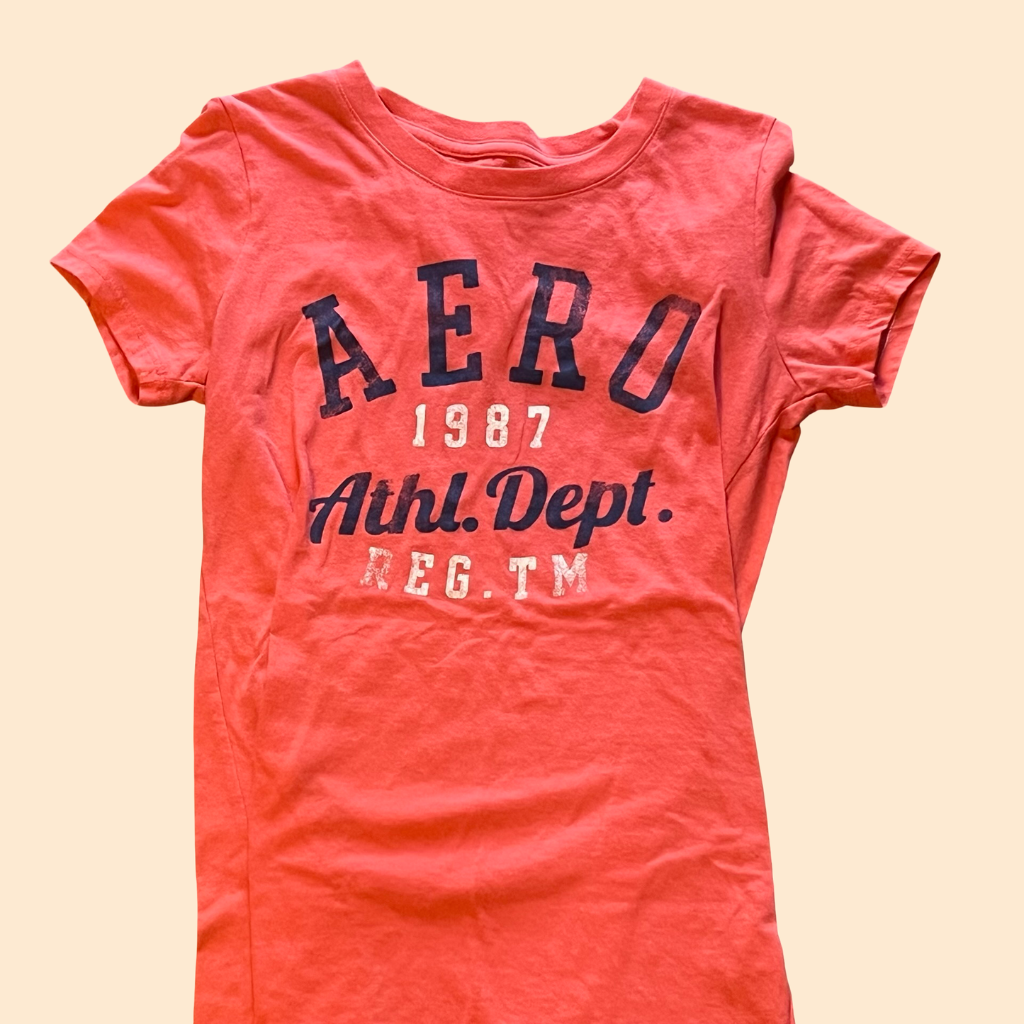 Aeropostale 2016 orange baby tee top size medium