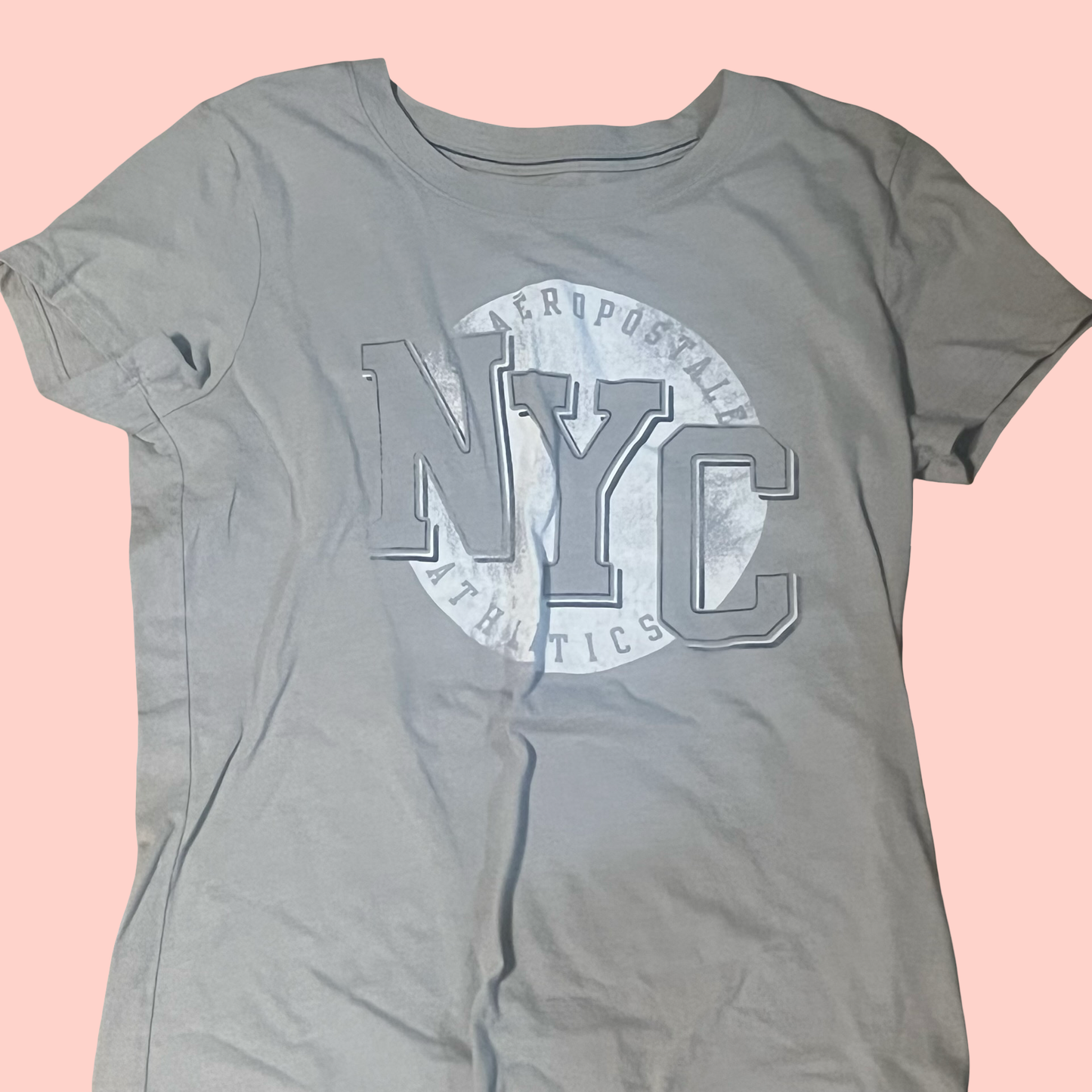 Aeropostale NYC New York gray preppy baby tee tshirt size medium