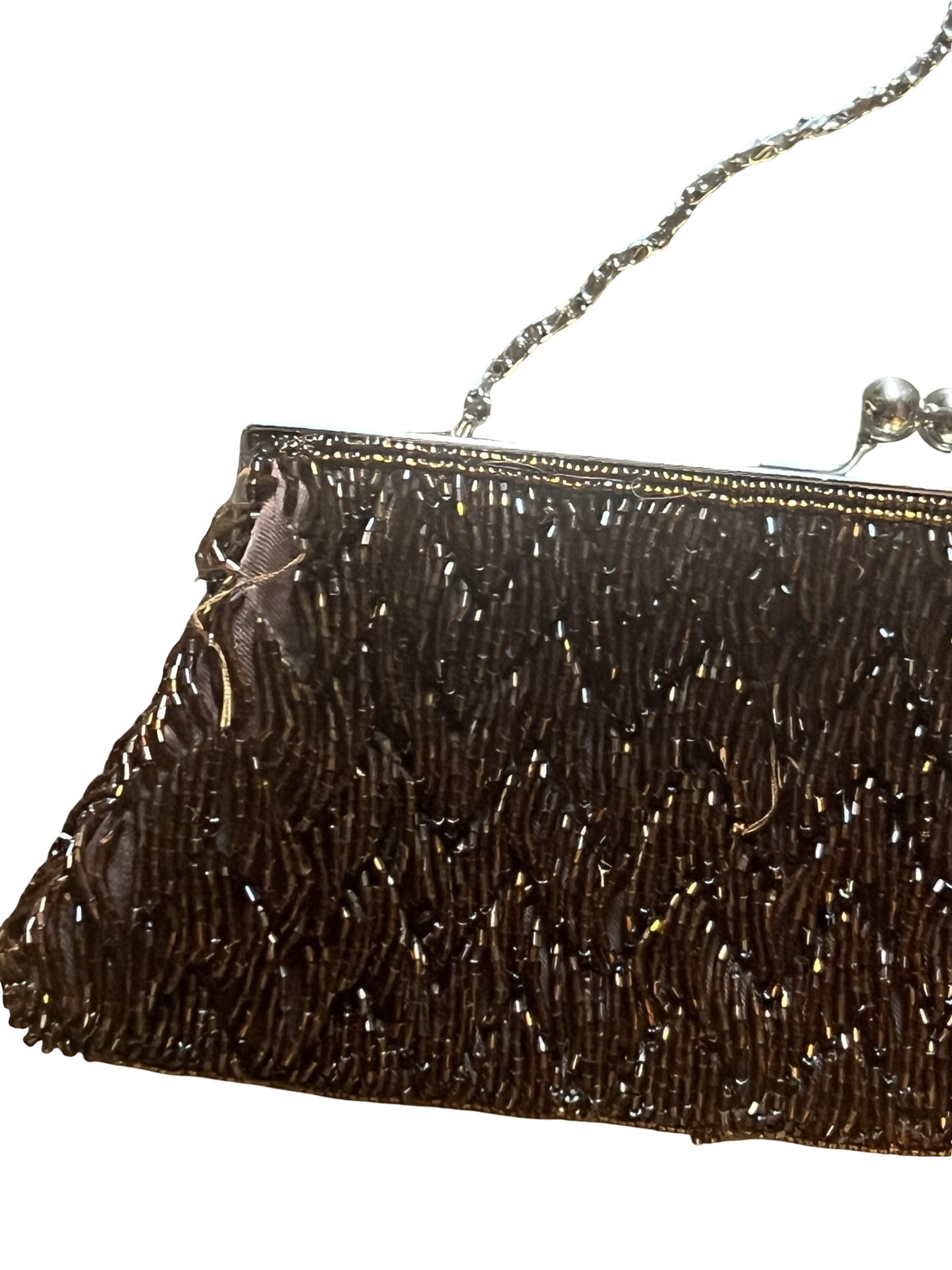 Vintage brown glam girly beaded purse