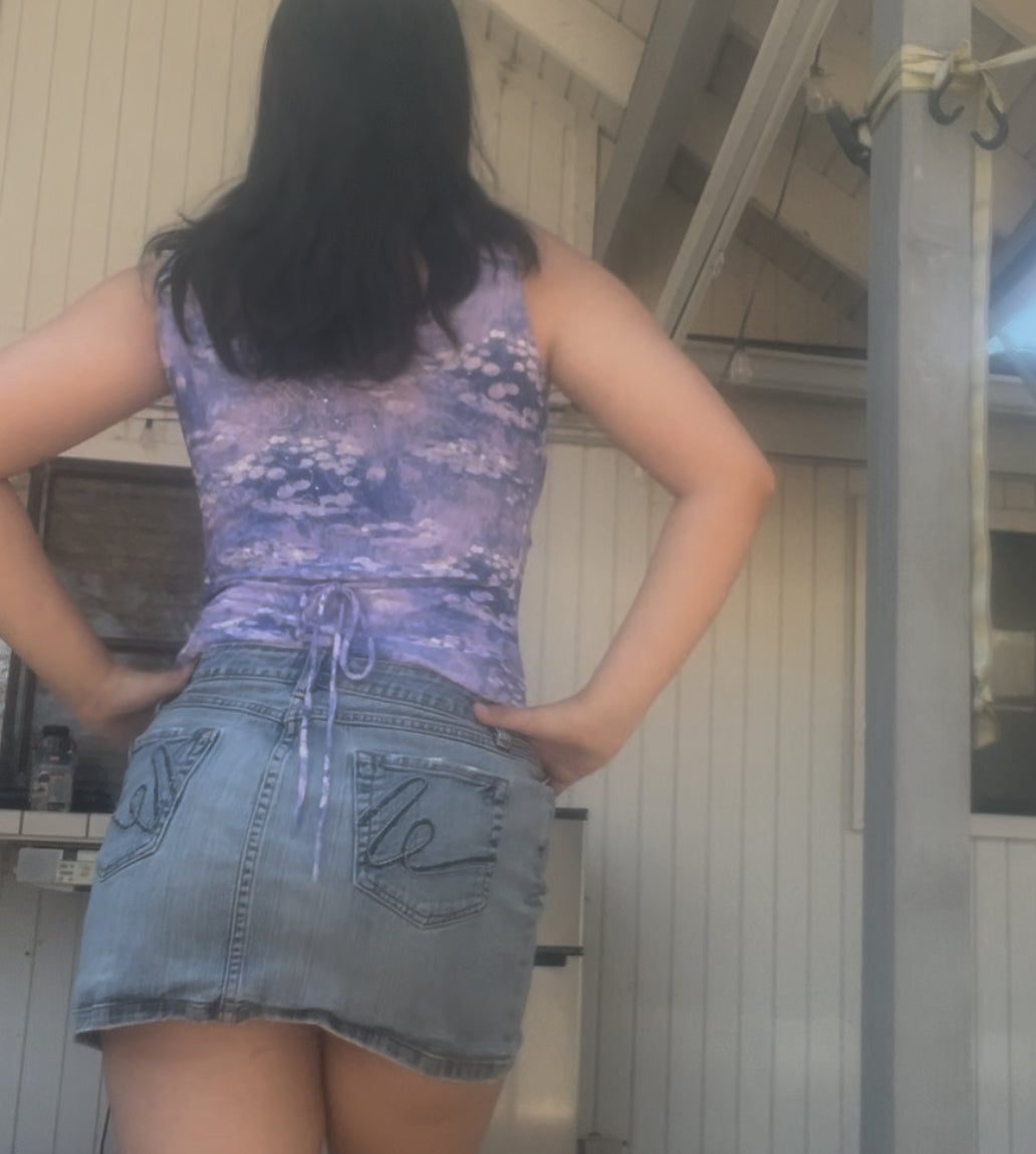 Rave city vintage early 2000s purple y2k crop tank top