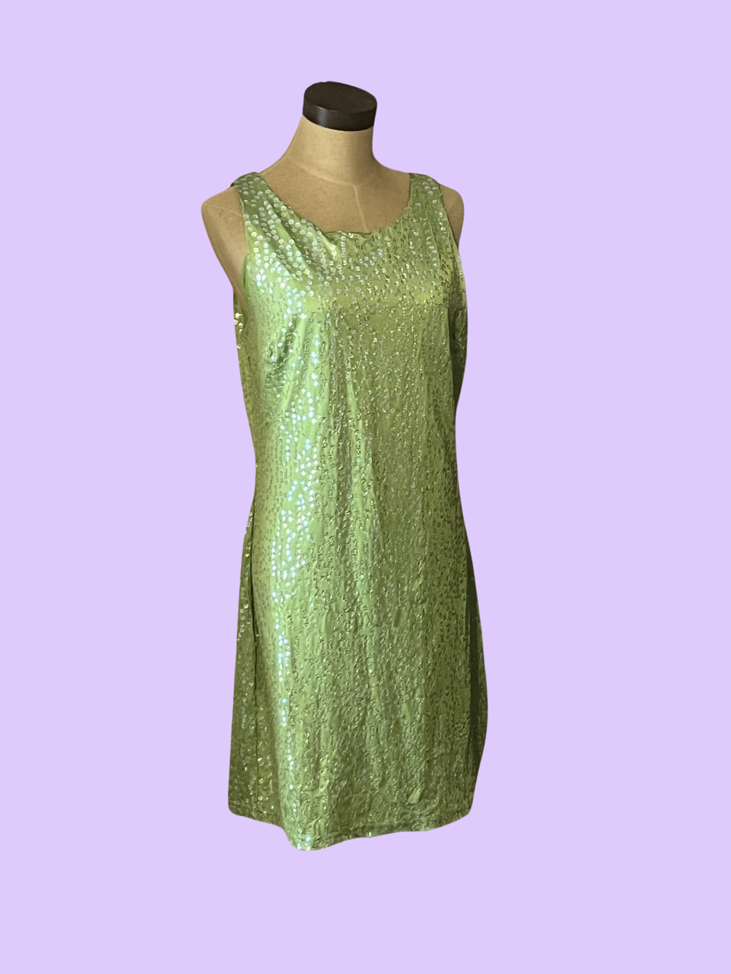 Hugo buscati collection early 2000s green sequin dress