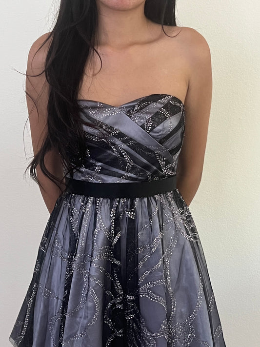 Gray silver formal dress size 3/4