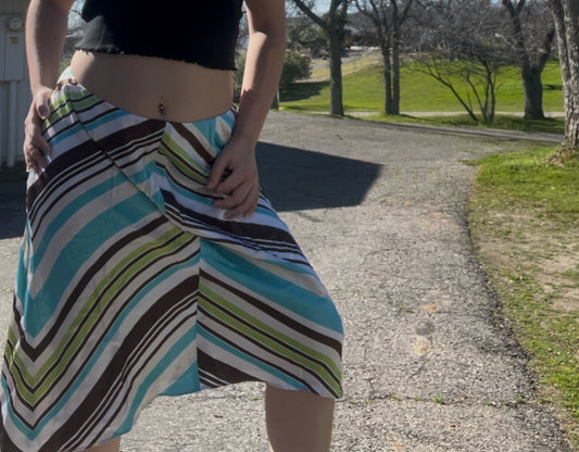 Apostrophe vintage early 2000s y2k coconut girl girly festival boho midi skirt size 14