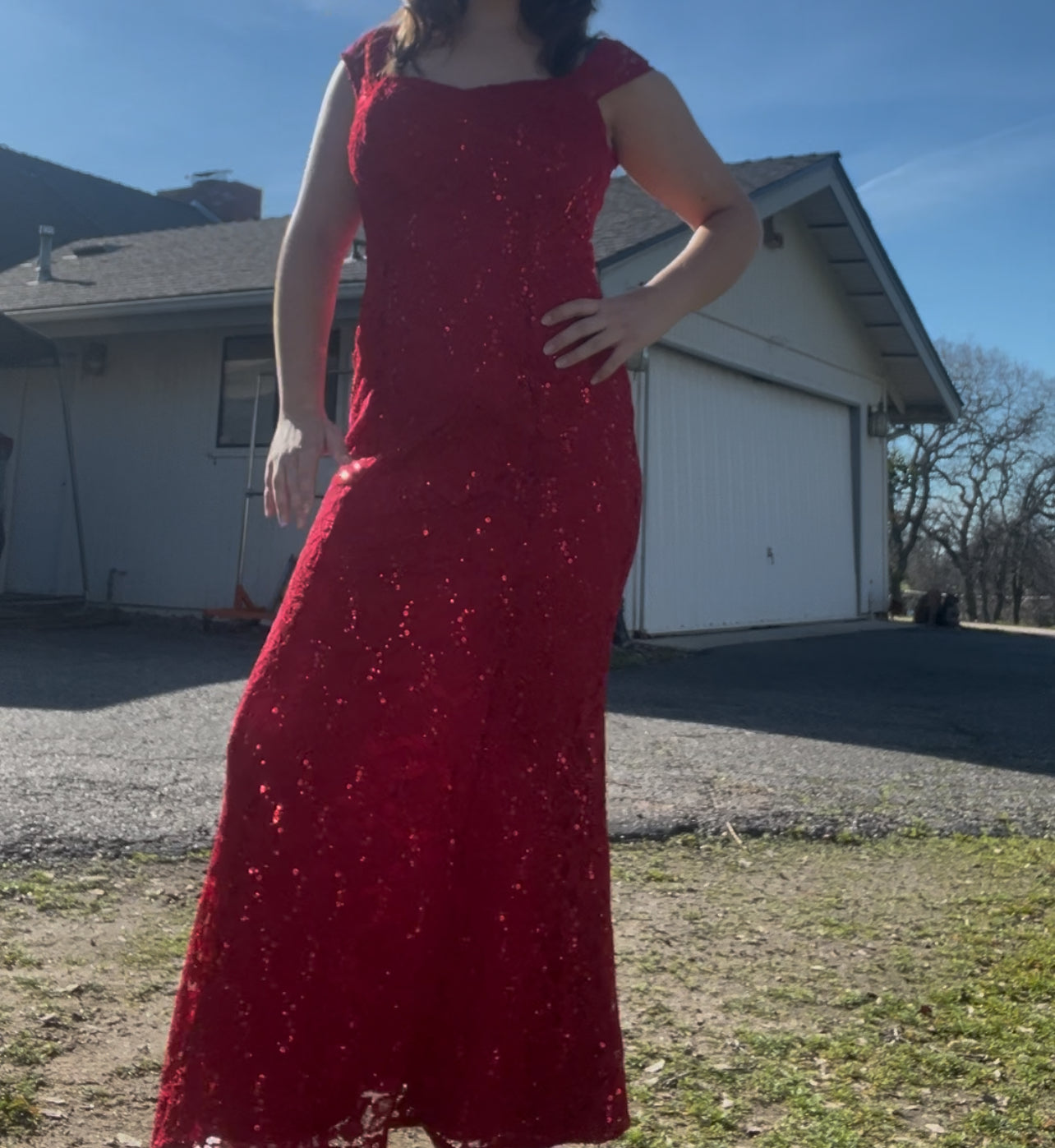 La scala USA red dress size large