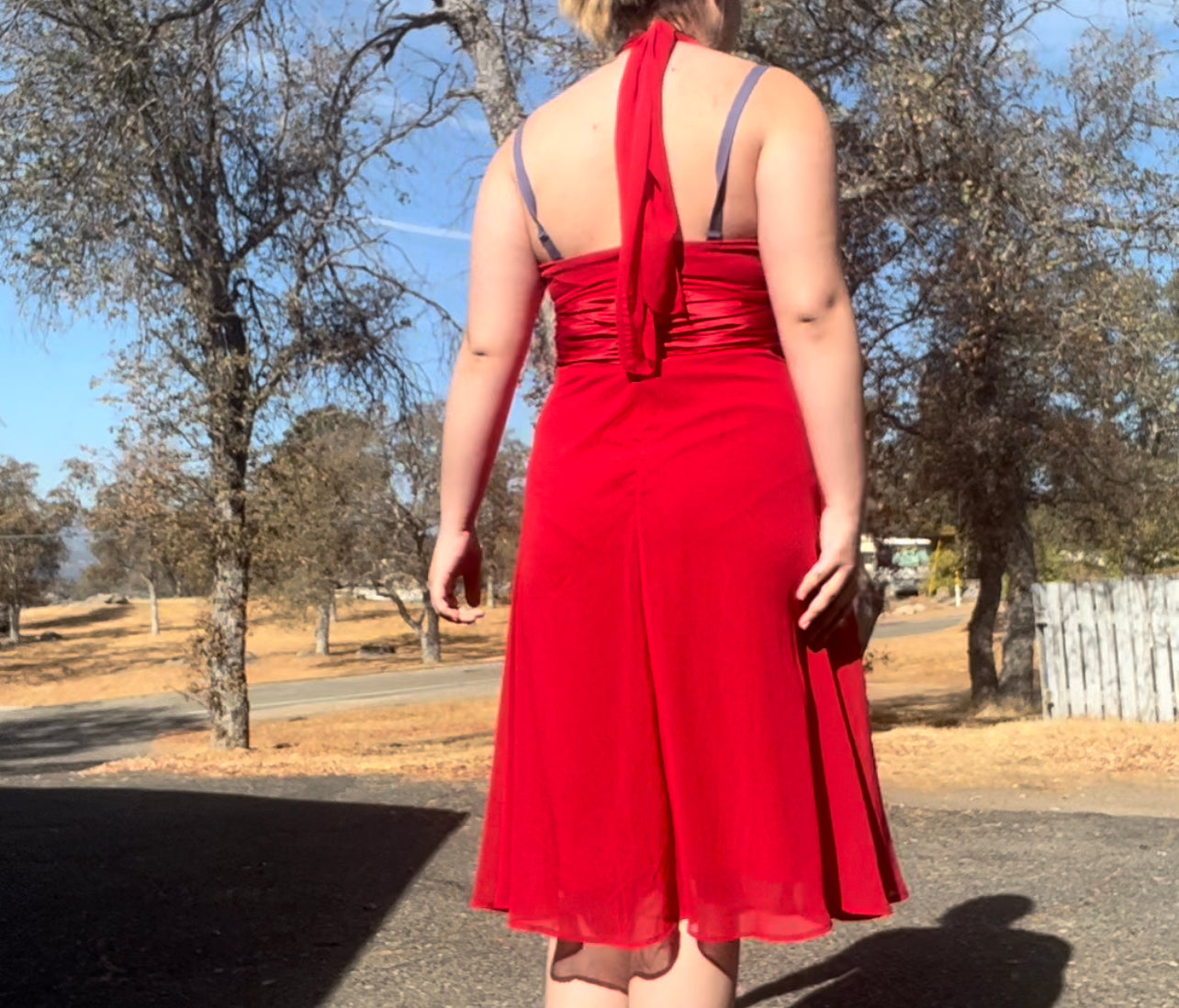 Connected romantic early 2000s vintage red dress size 12