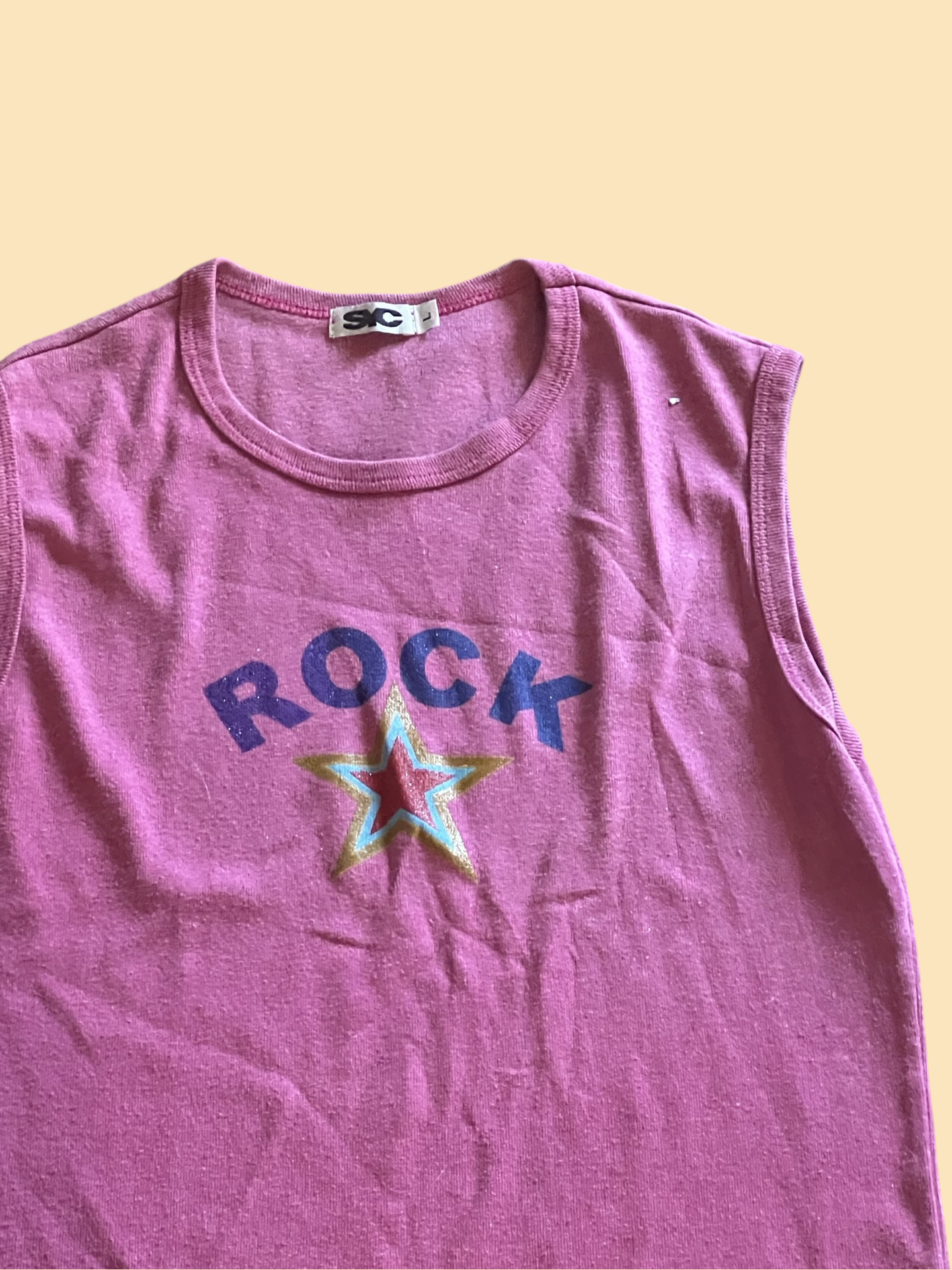 Rock star early 2000s top size kids large