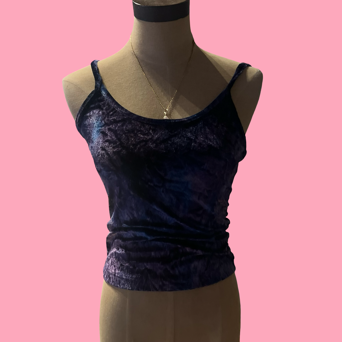 Faded brand velvet 90s style y2k purple whimsigoth boho crop top