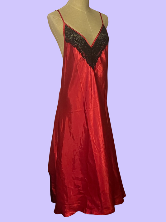 NWT Linea Donatella red maxi slip dress size large