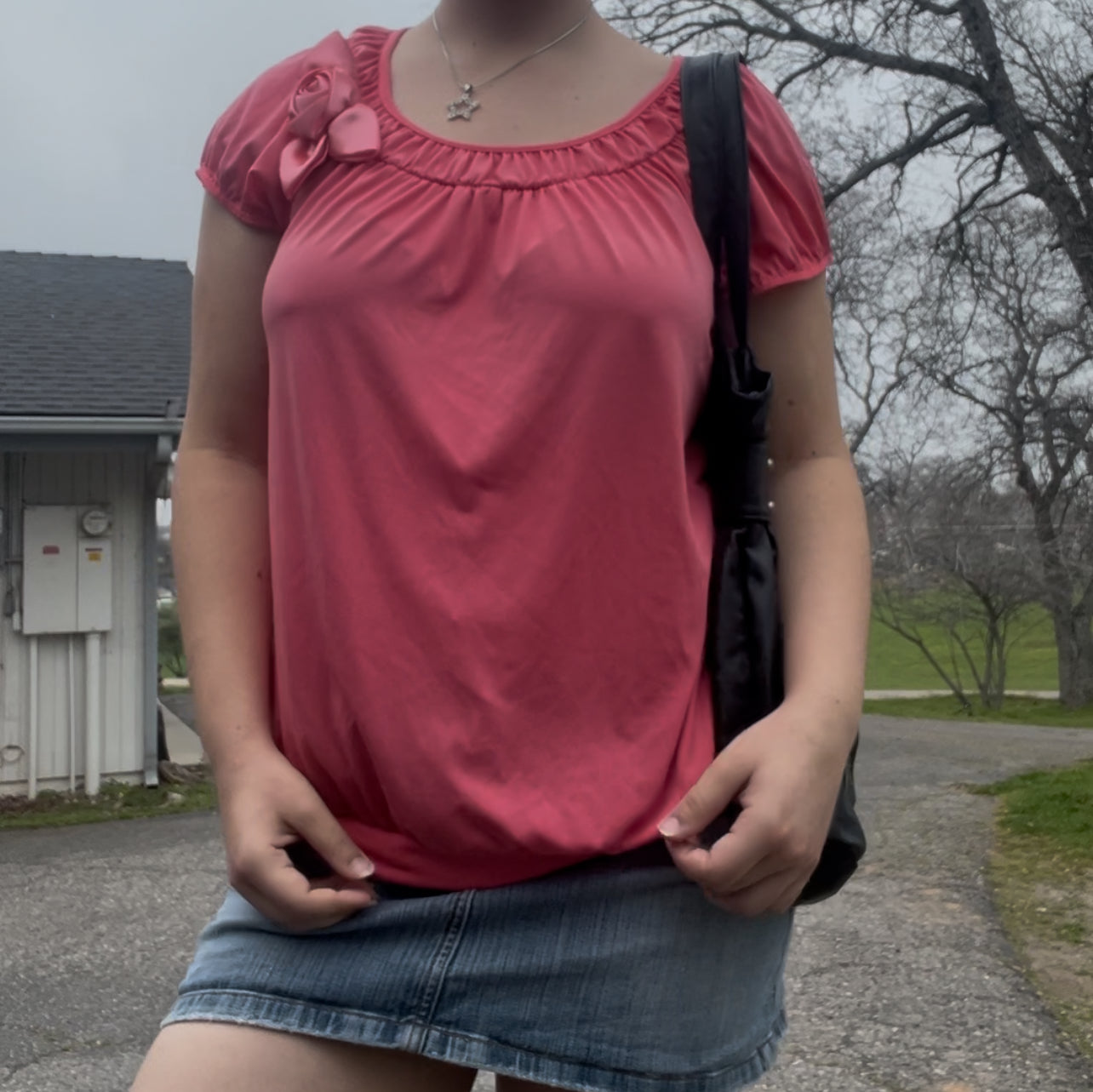 Perception women vintage early 2000s babydoll coquette girly pink bow top size 2X