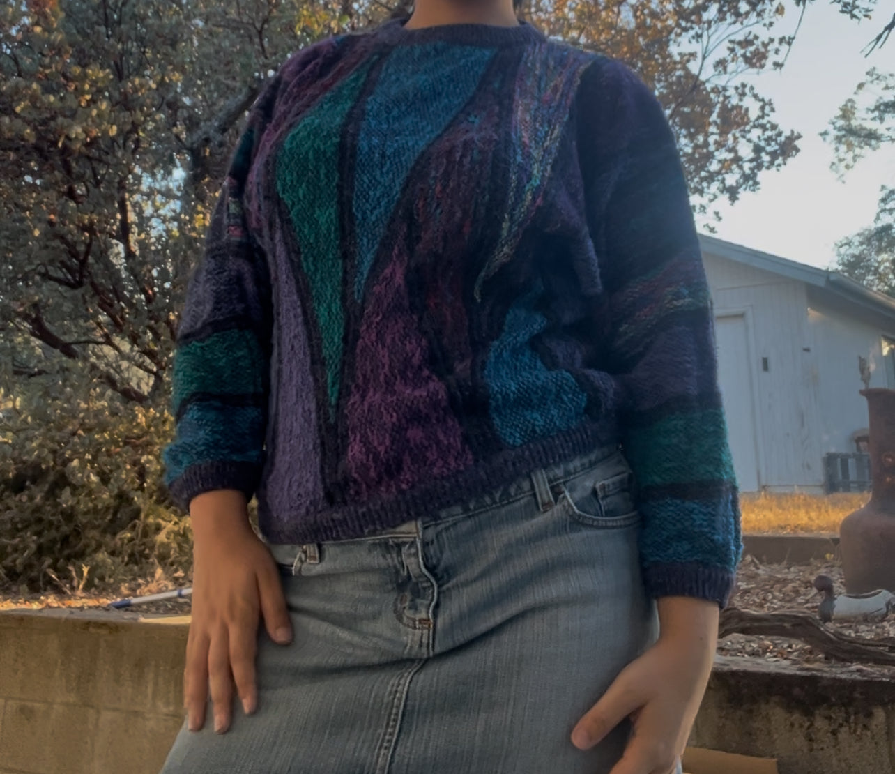 Carducci vintage 80s style retro fall sweater size small