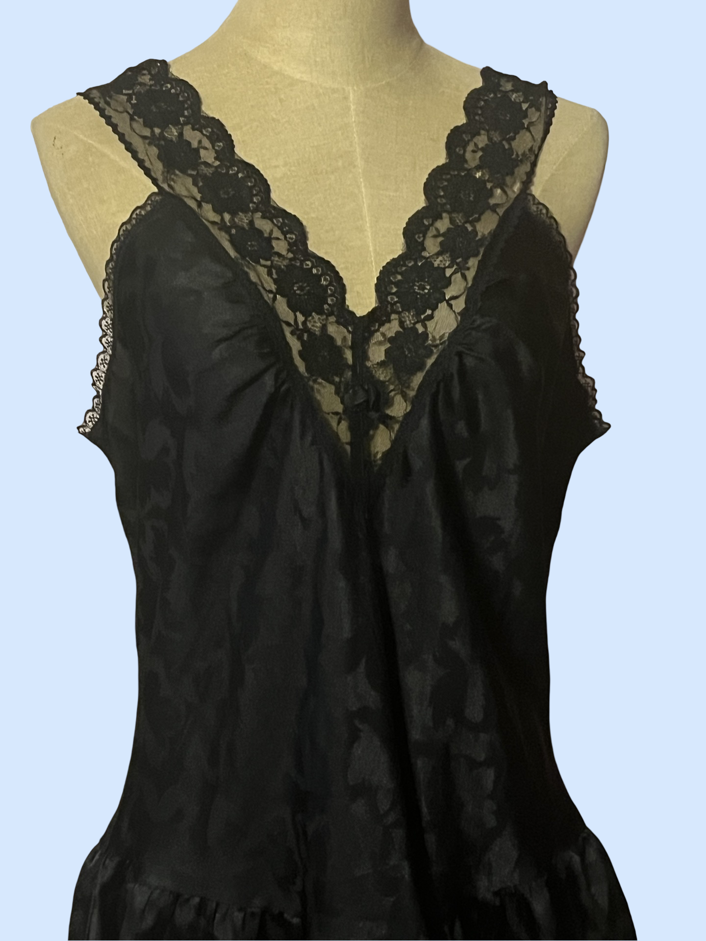 Erika Taylor vintage black lace goth slip dress