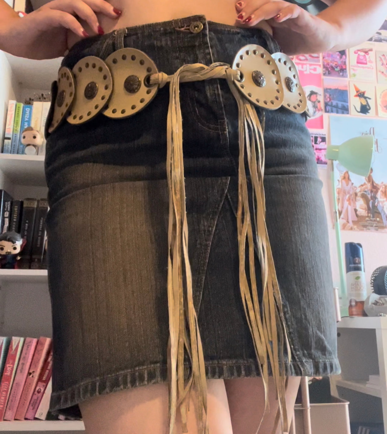 Western disc belt with tassels festival