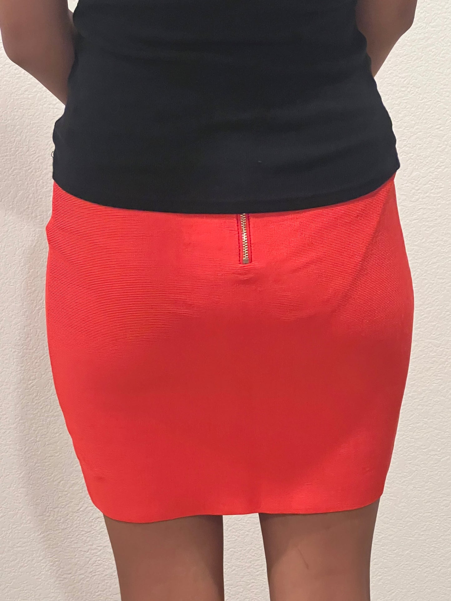 Bebe early 2000s orange bandage skirt size small