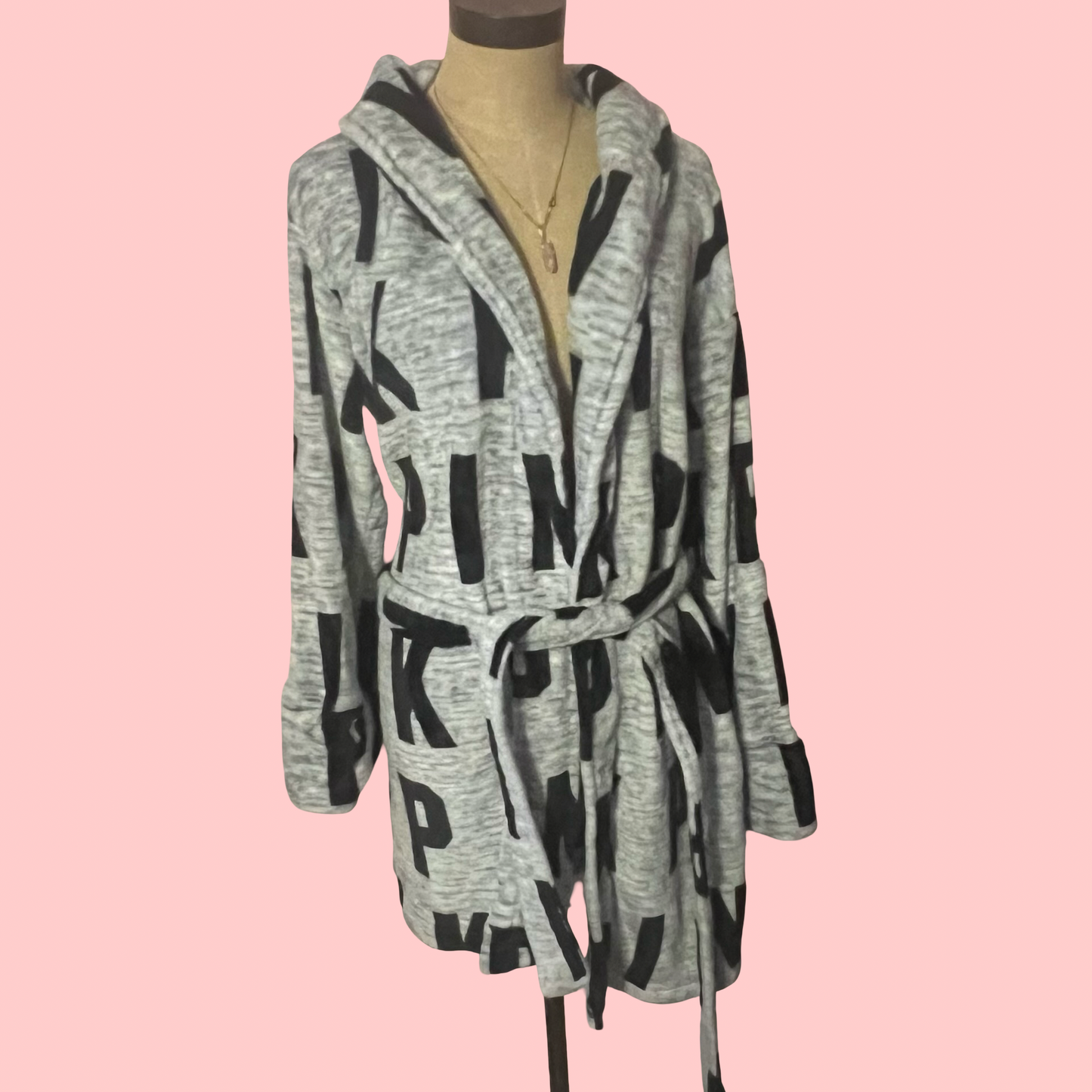 Victoria secret pink grey 2018 robe one size
