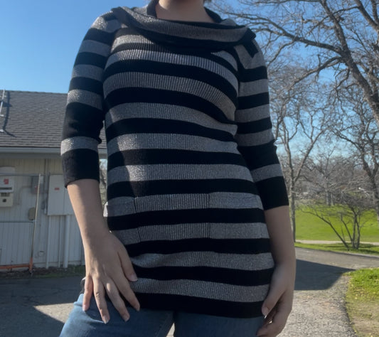 Inc striped knit top size medium