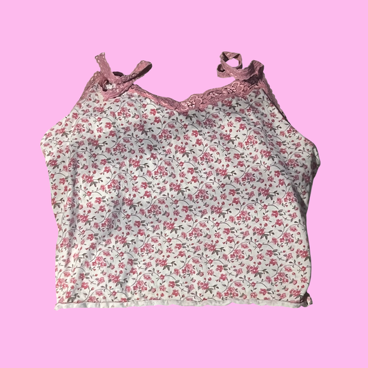 Nordstorm  early 2000s y2k floral coquette girly tank top size large