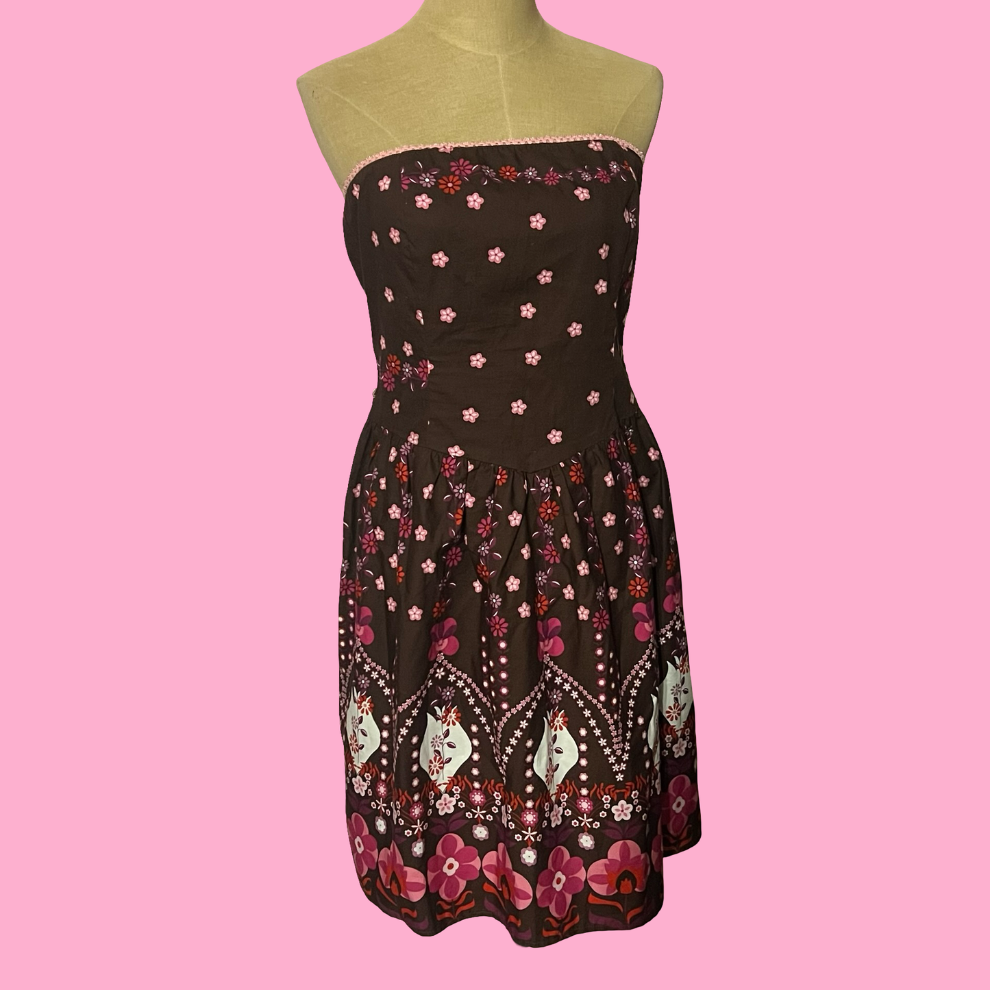 Ruby Rox Y2K Strapless Floral Dress – Size 11