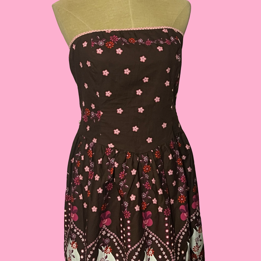 Ruby Rox Y2K Strapless Floral Dress – Size 11
